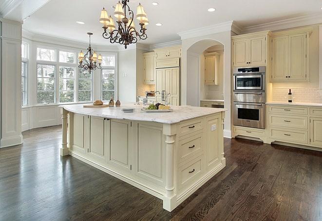 hardwood-look laminate floors in a newly renovated kitchen in Chanhassen